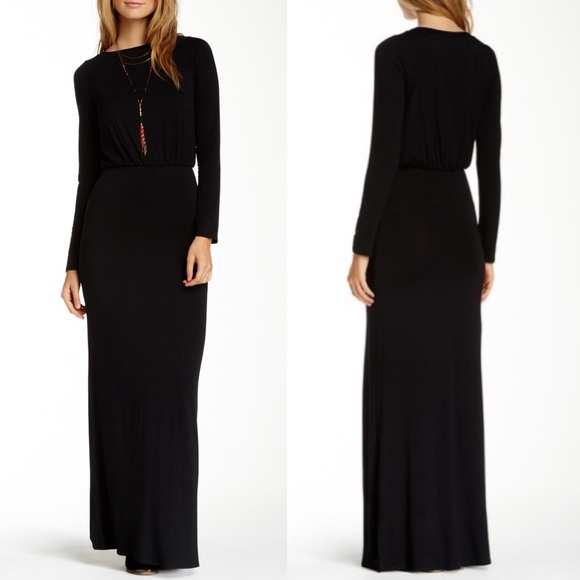 go couture long sleeve maxi dress